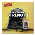 Cleaning & Janitorial Supplies | Glad 78966 30 in. x 33 in. 1.05 mil 30 Gallon Three-Ply Drawstring Trash Bags - Black/Large (28/Box) image number 4
