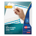 Office Jansan | Avery 11436 Index Maker 11 in. x 8.5 in. 5-Tab Print and Apply Clear Label Dividers - White/White Tabs (5/Pack) image number 0