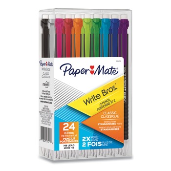 Paper Mate Write Bros 0.7 mm Mechanical Pencil - Black Lead/Assorted Barrel Colors (24/Pack)