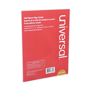 MAILROOM EQUIPMENT | Universal UNV76882 8.5 in. x 11 in. Vertical Wall Mount Sign Holder - Clear (12/Pack)