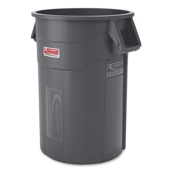Suncast Commercial Injection Molded Utility Trash Can, 44 gal, Plastic/Resin, Gray