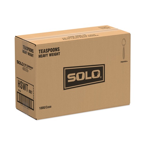 Cutlery | SOLO HSWT-0007 Impress Heavyweight Polystyrene Teaspoons - White (1000/Carton) image number 0