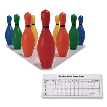 Champion Sports Plastic Bowling Pin Set - Assorted Colors (10/Set)
