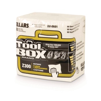 Sellars 1-Ply 11.87 x 13 Z300 Quarterfold Wipers - White (12/Carton)