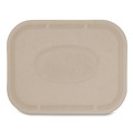 Food Trays, Containers, and Lids | World Centric TRLSC10LF 7.8 in. x 10.1 in. x 0.5 in. Paper Fiber Lids for Fiber Containers - Natural (400/Carton) image number 0