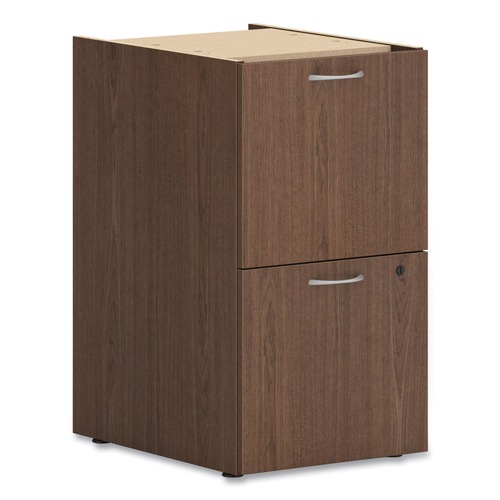 Office Filing Cabinets & Shelves | HON HLPLPSFF.LSE1 15 in. x 20 in. x 28 in. 2 Legal/Letter-Size File Drawers Left or Right Mod Support Pedestal - Sepia Walnut image number 0