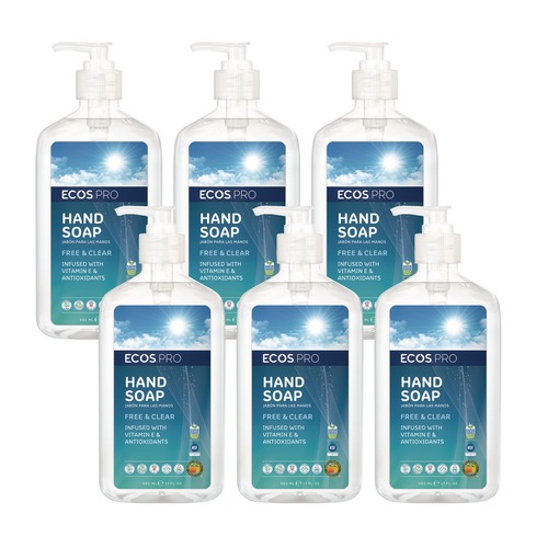 Cleaning & Janitorial Supplies | ECOS PRO PL96636CT 17 oz Liquid Hand Soap - Free and Clear (6/Carton) image number 0