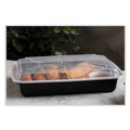 Labor Day Sale! Save $30 off $199! | Pactiv Corp. NC989B Newspring VERSAtainer 58 oz. 8.5 in. x 11.5 in. x 2.5 in. Rectangular Plastic Microwavable Containers - Black/Clear image number 2
