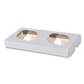 Food Trays, Containers, and Lids | SCT SCH 10004 7.88 in. x 3.88 in. x 0.88 in. 2-Cupcake Paper Holder Inserts - White/Brown (200/Bundle) image number 1