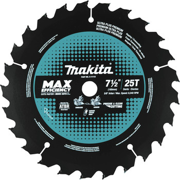 Makita E-11112 7-1/2 in. 25 Tooth Carbide-Tipped Max Efficiency Miter Saw Blade