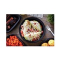 Food Service | Pactiv Corp. 0CN80948CSTC EarthChoice MealMaster 48 oz. 10.13 in. Diameter x 2.13 in. Height 1 Compartment Plastic Container with Lid - Black/Clear image number 4