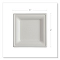 Office & Office Supplies | Eco-Products EP-P021NFA 6 x 6 Vanguard Renewable and Compostable Sugarcane Plates - White (500/Carton) image number 1