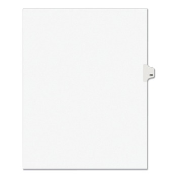 Avery 11 in.x 8.5 in. 10-Tab Avery Style 60 Preprinted Legal Exhibit Side Tab Index Dividers - White (25/Pack)
