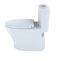 TOTO MS646124CEMFG#01 1-Piece Aquia IV CEFIONTECT WASHLETplus 1.28 and 0.8 GPF Elongated Dual Flush Universal height Toilet - Cotton White image number 3