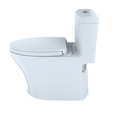 Fixtures | TOTO MS646124CEMFG#01 1-Piece Aquia IV CEFIONTECT WASHLETplus 1.28 and 0.8 GPF Elongated Dual Flush Universal height Toilet - Cotton White image number 3