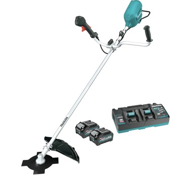 CUTTING TOOLS | Makita GRU05PM 80V (40V Max X2) XGT Brushless Lithium-Ion Cordless Brush Cutter Kit with 2 Batteries (4 Ah)