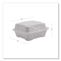 Food Trays, Containers, and Lids | Eco-Products EP-HC6NFA Vanguard 6 in. x 6 in. x 3 in. Renewable and Compostable Sugarcane Clamshells - White (500/Carton) image number 3