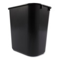 Trash & Waste Bins | Rubbermaid Commercial FG295500BLA 3.5-Gallon Rectangular Deskside Wastebasket - Black image number 2