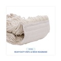 Mops | Boardwalk BWK524C 24 oz. Pro Loop Web/Tailband Premium Saddleback Cotton Mop Head - White (12/Carton) image number 7