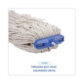 Mops | Boardwalk BWK716CEA 16 oz. Cut-End Lie-Flat Cotton Wet Mop Head - White image number 5