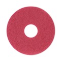 Cleaning Cloths | Boardwalk BWK4012RED 12 in. Diameter Buffing Floor Pads - Red (5/Carton) image number 0