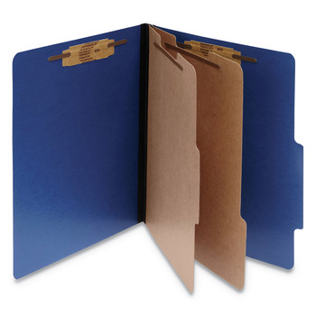 ACCO ColorLife PRESSTEX 3 in. Expansion Letter Size 6-Fastener Classification Folders - Dark Blue Exterior (10/Box)