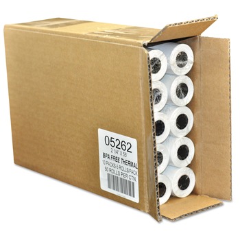 PM Company 2.25 in. x 55 ft. Direct Thermal Printing Thermal Paper Rolls - White (50/Carton)