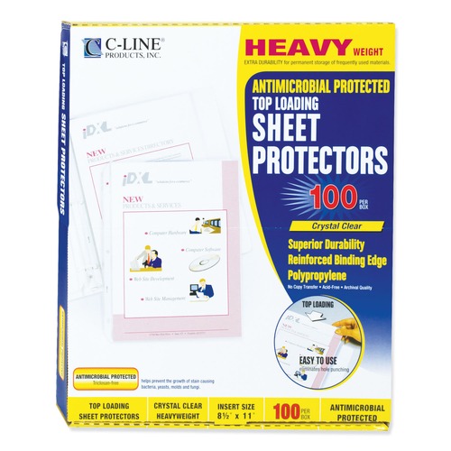 Office Jansan | C-Line 62033 11 in. x 8-1/2 in. Hvywt Poly Sht Protectors with 2-in. Sheet Capacity - Clear (100/Box) image number 0