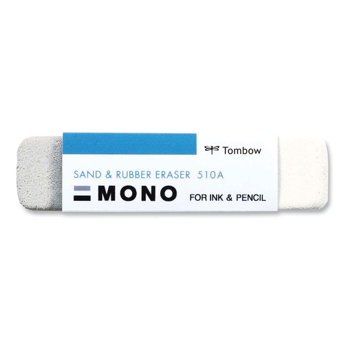 Pens | Tombow Mono 57302 Rectangular Block Sand and Rubber Eraser for Pencil/Ink Marks - White/Medium image number 0