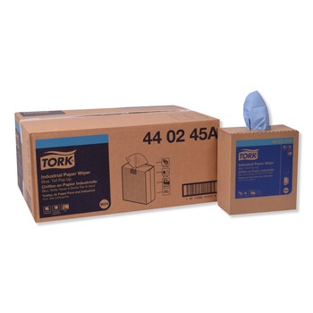 Tork 4-Ply 8.54 in. x 16.5 in. Unscented Industrial Paper Wiper - Blue (900/Carton)