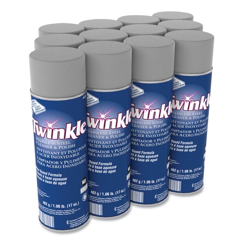 Cleaning & Janitorial Supplies | Twinkle 991224 17 oz. Aerosol Spray Stainless Steel Cleaner and Polish (12/Carton) image number 0