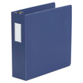 Universal UNV20795 11 in. x 8.5 in. 3 in. Capacity, 3 Rings, Deluxe Non-View D-Ring Binder with Label Holder - Blue image number 0