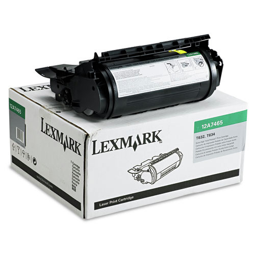  | Lexmark 12A7465 T632/634/X632/X634 Return Program 32000 Page Extra High Yield Toner Cartridge - Black image number 0