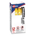 Office Jansan | Avery 08882 MARKS A LOT Broad Chisel Tip Large Desk-Style Permanent Marker - Yellow (1-Dozen) image number 0
