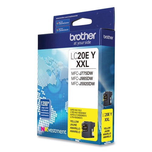 Bulk Savings Pricing 2 | Brother LC20EY INKvestment 1,200 Page-Yield Super High-Yield Ink - Yellow image number 0