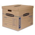 Bankers Box 7718201 SmoothMove Classic 21 in. x 17 in. x 17 in. Half Slotted Container Moving and Storage Boxes - Large, Brown Kraft/Blue (5/Carton) image number 0