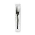 Cutlery | Dixie FM5W540 Grab&rsquo;N Go Wrapped Cutlery Forks - Black (90/Pack) image number 1