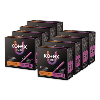 Kimberly-Clark U by Kotex Super Plus Absorbency Click Compact Tampons (8 Packs/Carton)
