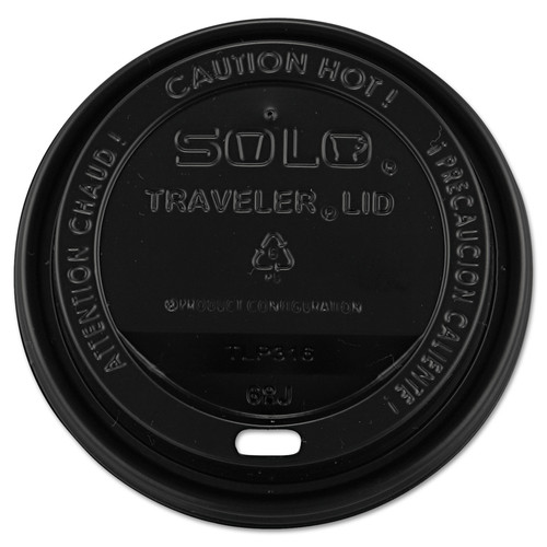 Cups and Lids | SOLO TLB316-0004 10 - 24 oz. Cups Traveler Drink-Thru Lids - Black (1000/Carton) image number 0