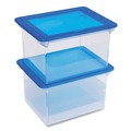 Office & Office Supplies | Storex 61508U04C 13.9 in. x 18.3 in. x 10.6 in. Letter/Legal Files Tote with Comfort Edges - Blue/Clear (4/Carton) image number 3