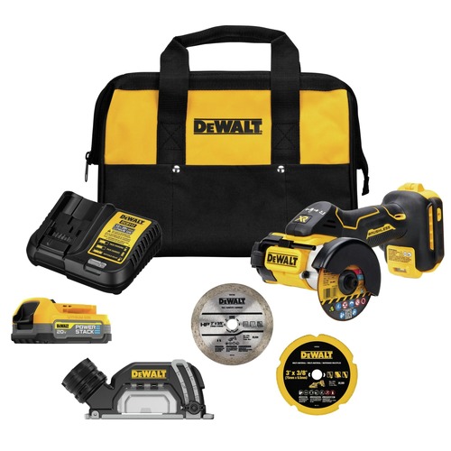 Cut Off Grinders | Dewalt DCS438E1 20V MAX XR Brushless Lithium-Ion 3 in. Cordless Cut-Off Tool Kit with POWERSTACK Compact Battery (1.7 Ah) image number 0