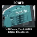 Demolition Hammers | Factory Reconditioned Makita HM1317CB-R 14 Amp 42 lbs. AVT Corded Demolition Hammer image number 8