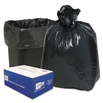 Classic 10 Gallon 0.6 mil 24 in. x 23 in. Linear Low-Density Can Liners - Black (25 Bags/Roll, 20 Rolls/Carton)