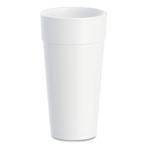 Cutlery | Dart 24J16 Hot/Cold Foam 24 oz. Drink Cups - White (500/Carton) image number 0