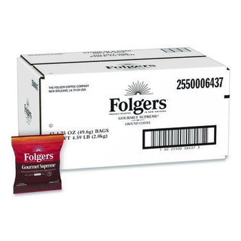 Folgers 2550006437 Gourmet Supreme 1.75 oz. Coffee Fraction Packs (42/Carton)