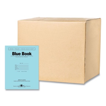 Roaring Spring 11 in. x 8.5 in. Sheets Recycled Exam Book - Blue Cover (500/Carton)