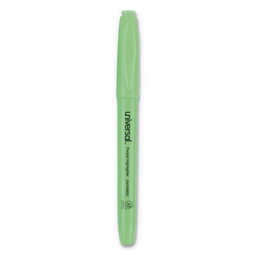 Customer Appreciation Sale - Save up to $60 off | Universal UNV08852 Chisel Tip Pocket Highlighters - Fluorescent Green (1 Dozen) image number 0