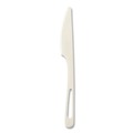 Cutlery | World Centric KN-PS-R Plastic Knife Medium Heavyweight TPLA Cutlery - Light Beige (24/Pack) image number 1