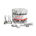 Office Jansan | Universal UNV11240 Binder Clips with Storage Tub - Small, Silver (40/Pack) image number 0