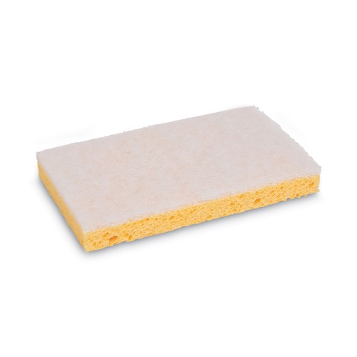 Boardwalk 63BWK LD 0.7 in. Thick 3.6 in. x 6.1 in. Light Duty Scrubbing Sponges - Yellow/White (20/Carton) image number 0